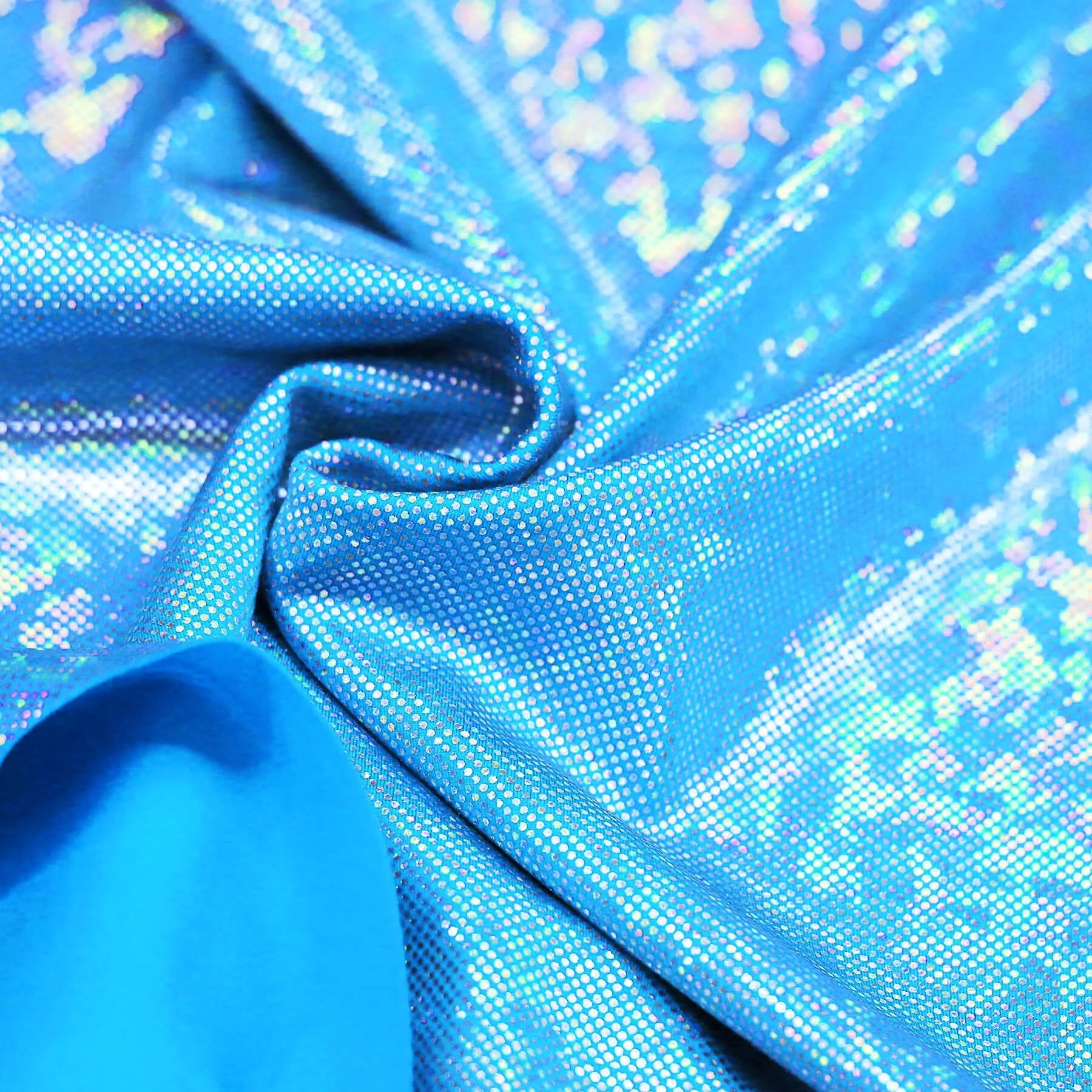 Hologram Lycra Stof (Verbrijzeld Glas) Aqua