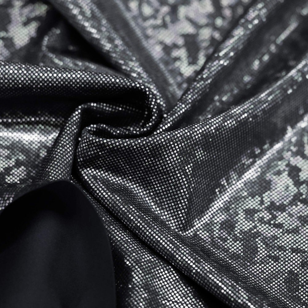 Hologram Lycra Fabric (Shattered Glass) Black 
