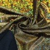Tessuto Olografico Foglia Nero Oro - (Tessuto Olografico)