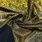 Hologramm Lycra Stoff (Zerbrochenes Glas) Schwarz / Gold - (Tanz Stoffe)