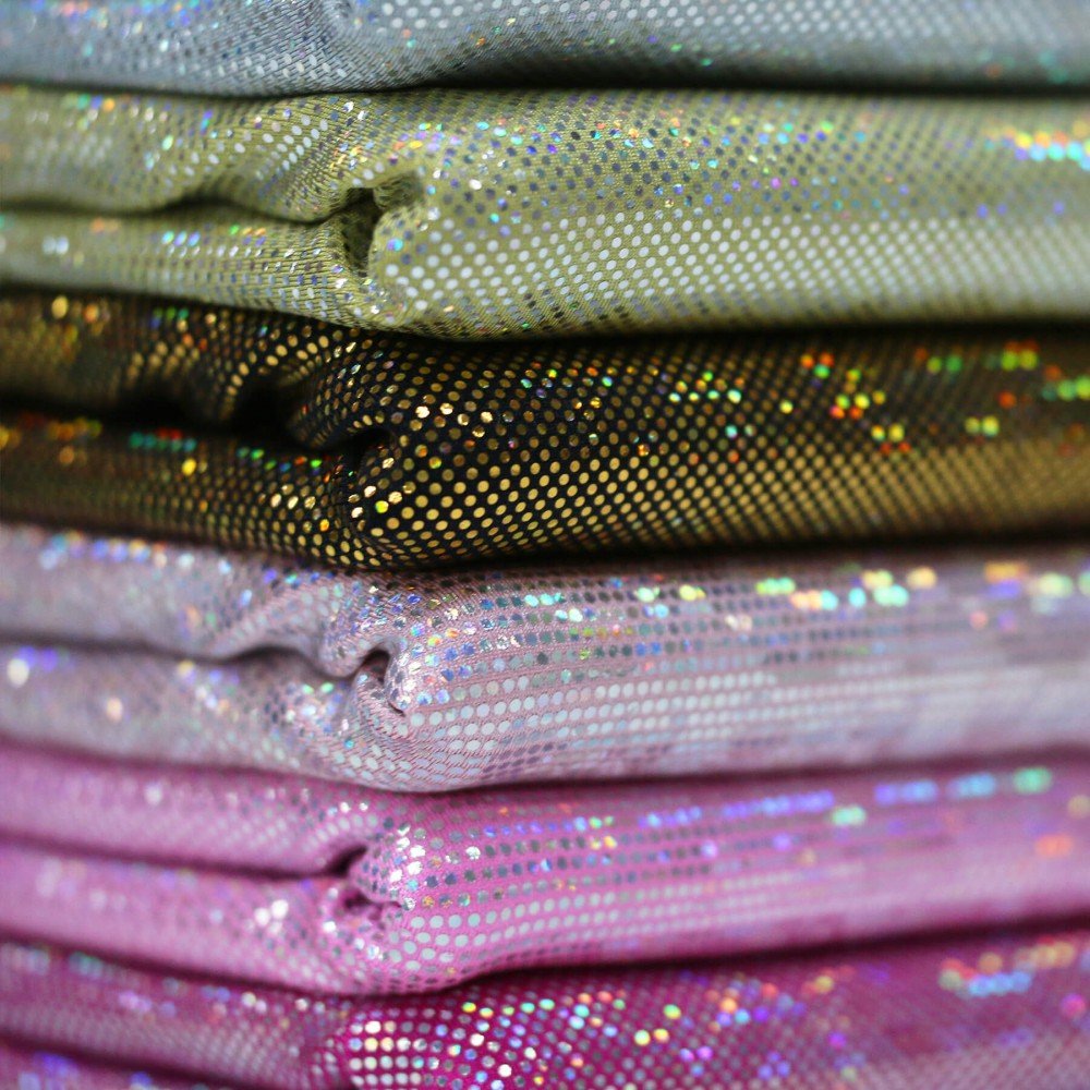 Hologram Lycra Fabric (Shattered Glass) Gold - (Dance Fabrics)