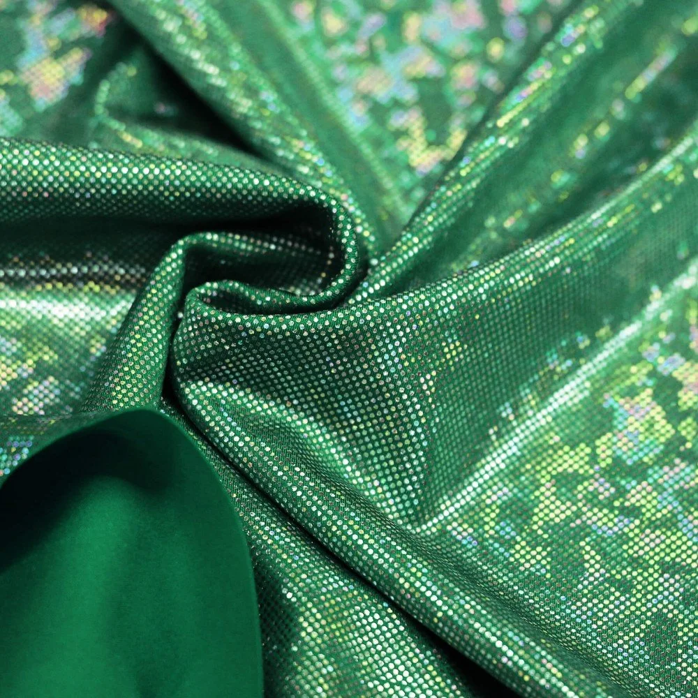 Tessuto Olografico Lycra (Vetro Infranto) Verde Scuro Tessuto Olografico Lycra (Vetro Infranto) Verde Scuro