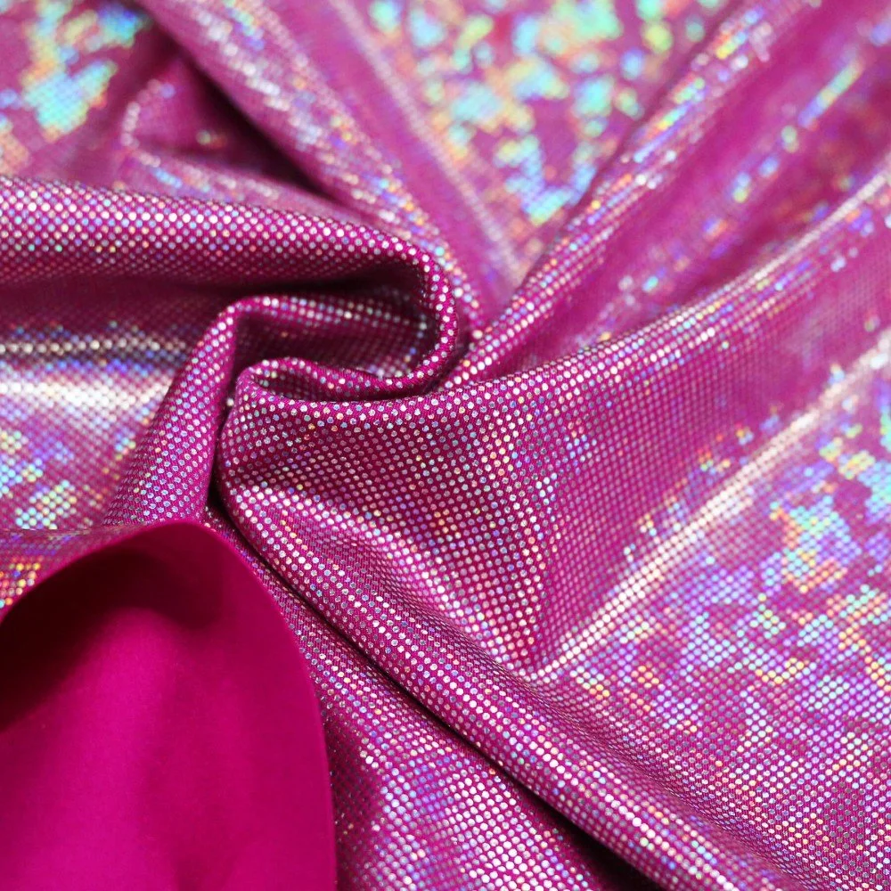 Hologram Lycra Fabric (Shattered Glass) Fuchsia