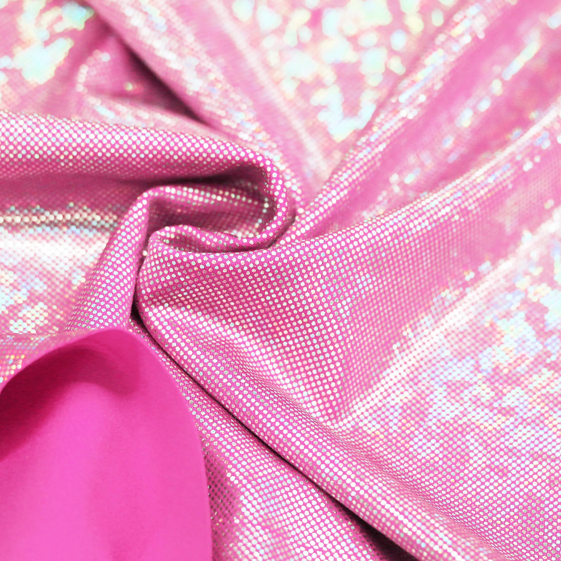 Hologram Lycra Stof (Verbrijzeld Glas) Fel Roze