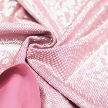 Hologram Lycra Stof (Verbrijzeld Glas) Licht Roze - (Dans Stoffen)