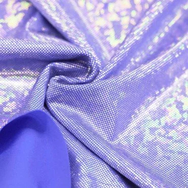 Hologram Lycra Stof (Spræng Glas) Lilla - (Dansestoffer)