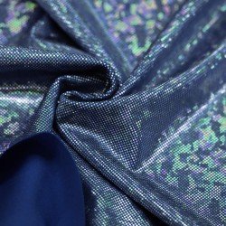 Hologram Lycra Fabric (Shattered Glass) Navy