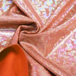Hologram Lycra Stof (Spræng Glas) Orange