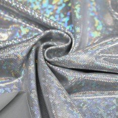 Hologram Lycra Fabric (Shattered Glass) Silver Grey