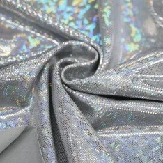 Hologramm Lycra Stoff (Zerbrochenes Glas) Silbergrau Hologramm Lycra Stoff (Zerbrochenes Glas) Silbergrau
