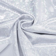 Hologram Lycra Fabric (Shattered Glass) White / Silver