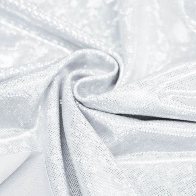 Tessuto Olografico Lycra (Vetro Infranto) Bianco / Argento - (Tessuti Di Danza)