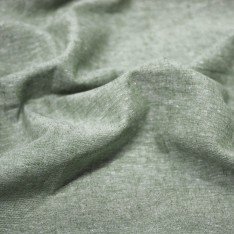 Tessuto Di Lino Chambray Verde Militare