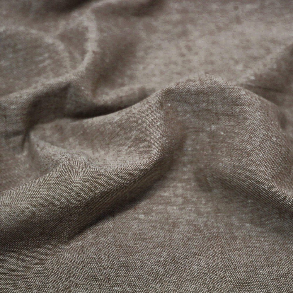 Leinen Chambray Stoff Braun