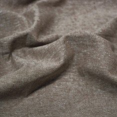 Tessuto Di Lino Chambray Marrone