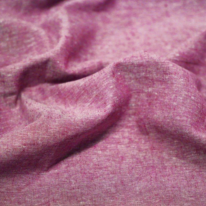 Linnen Chambray Stof Fuchsia - (Decoratiestoffen)