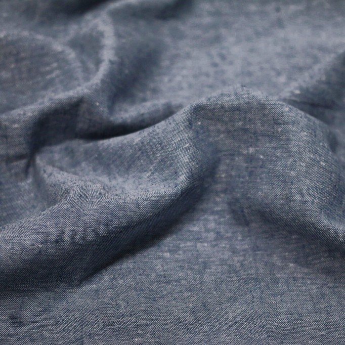 Linen Chambray Fabric Navy - (Deco Fabrics)