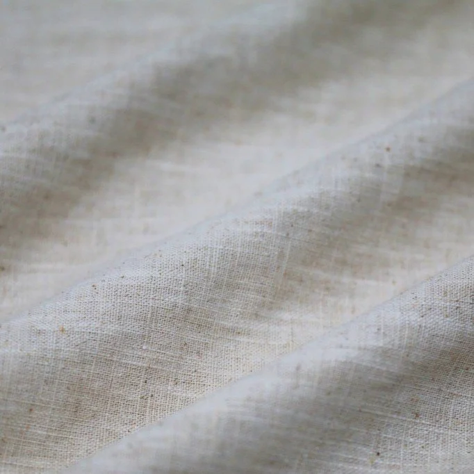Leinen Baumwollstoff Naturel Melange - (Leinenstoffe Gewaschen)