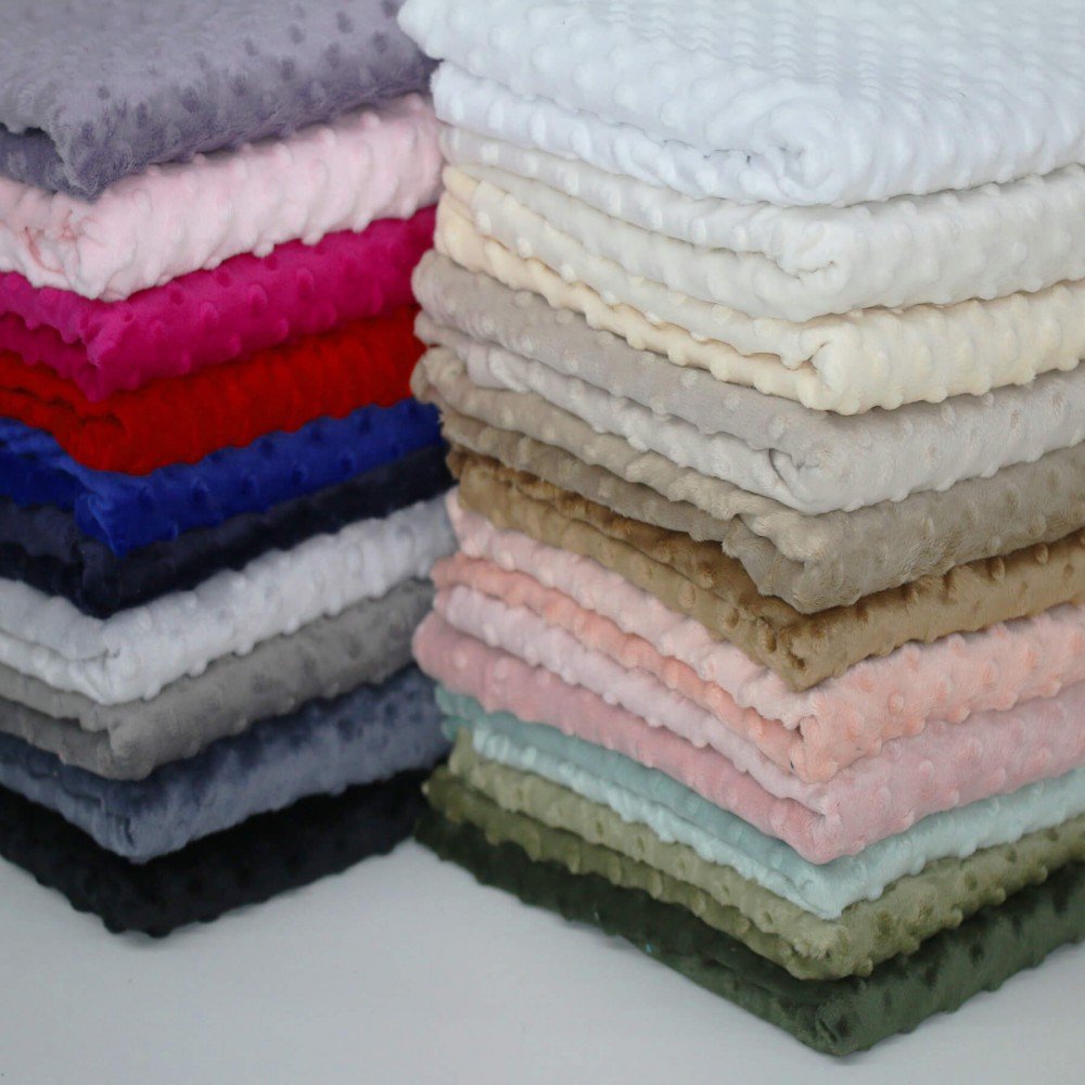 Minky Fleece Stoff Ecru mit weicher Noppenstruktur Minky Fleece Stoff Ecru - (Minky Fleece Stoffe)