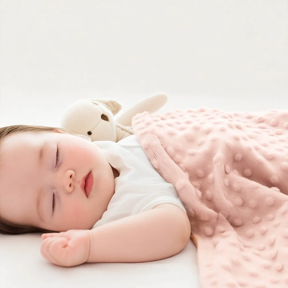Tissu Minky Polaire Nude Rose à Pois Tissu Minky Polaire Nude Rose - (Tissu Minky a Pois)
