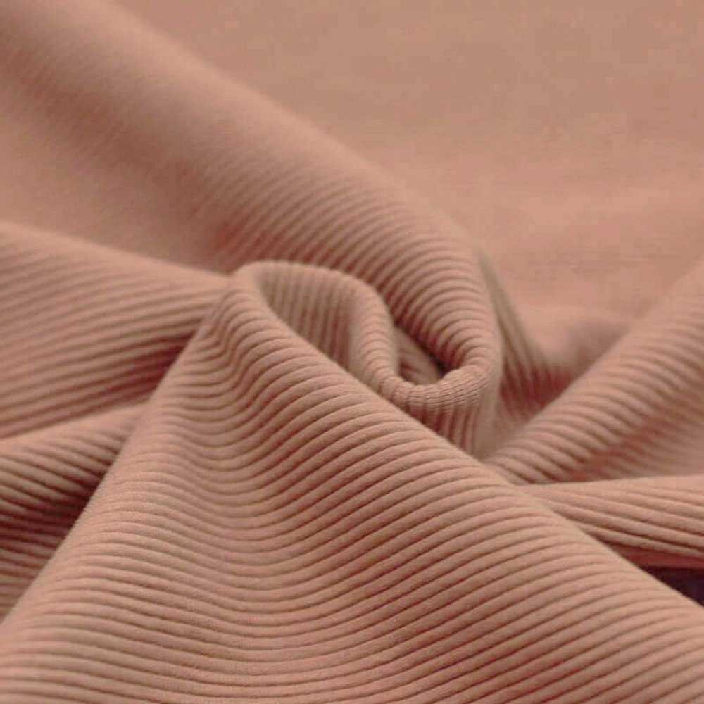 Ottoman Rib Jersey Fabric Dusty Pink