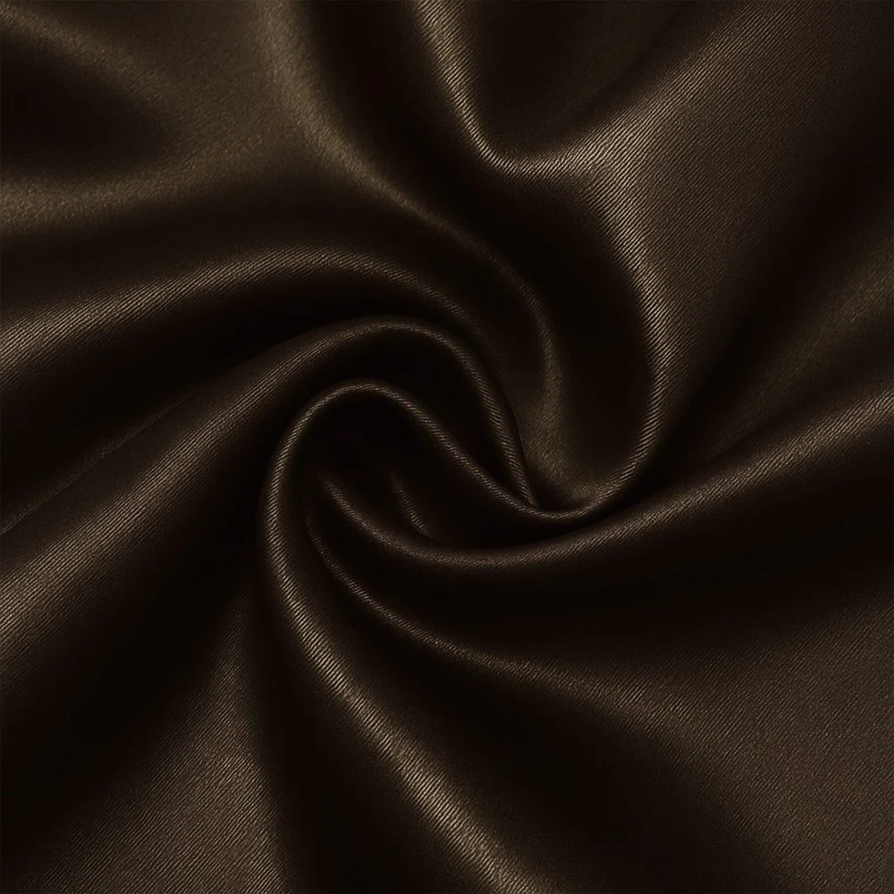 Satin Stof Polyester Brun