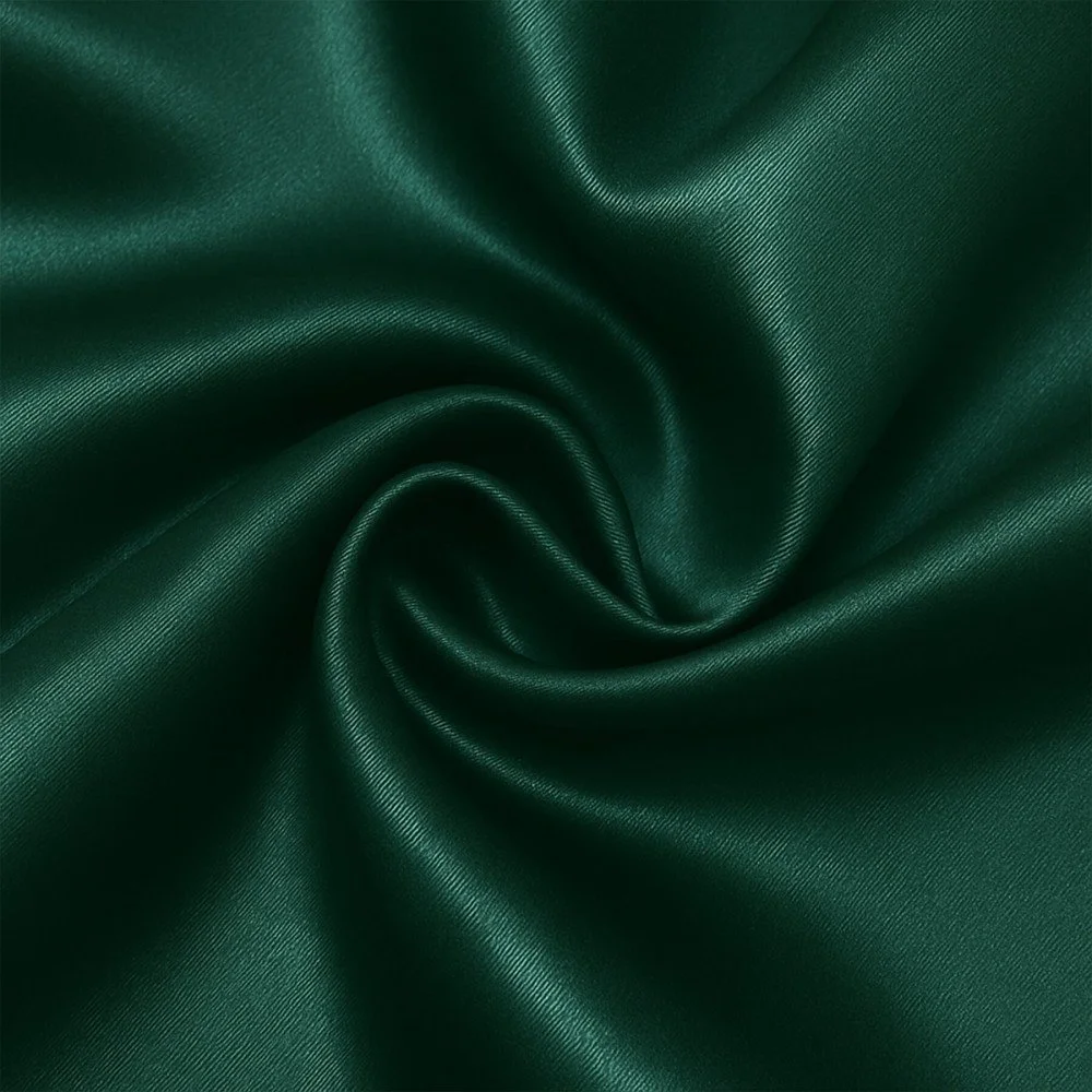 Satin Stof Polyester Mørkegrøn