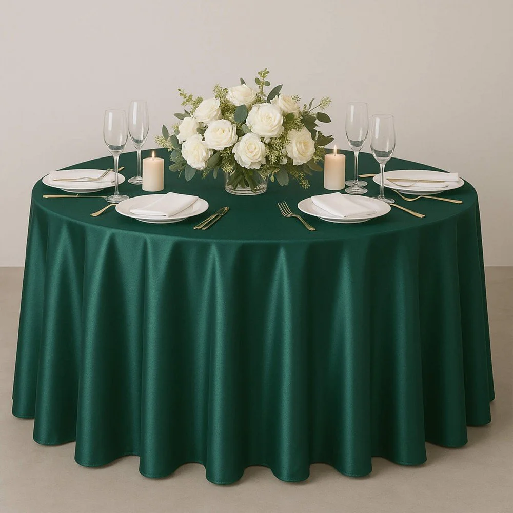 Tissu Satin Polyester Vert Foncé Tissu Satin Vert Foncé - (Tissu Satin)