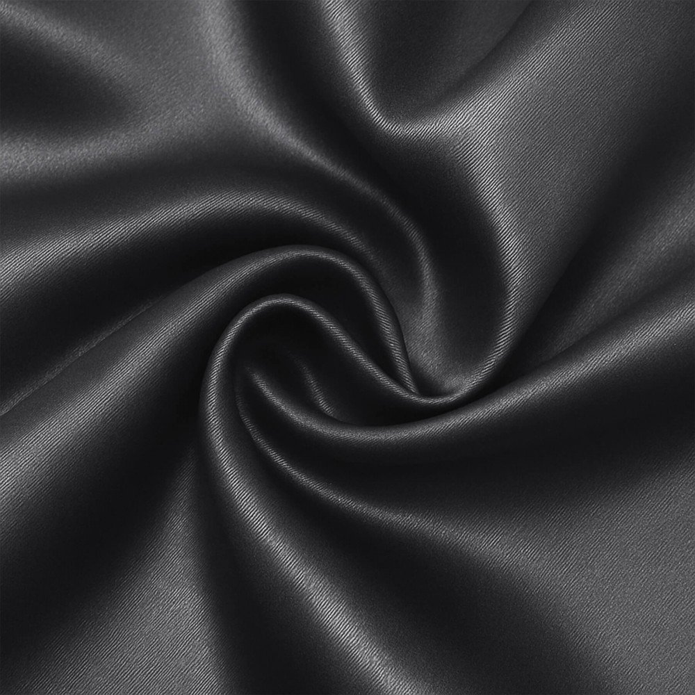 Satin Stof Polyester Mørkegrå 