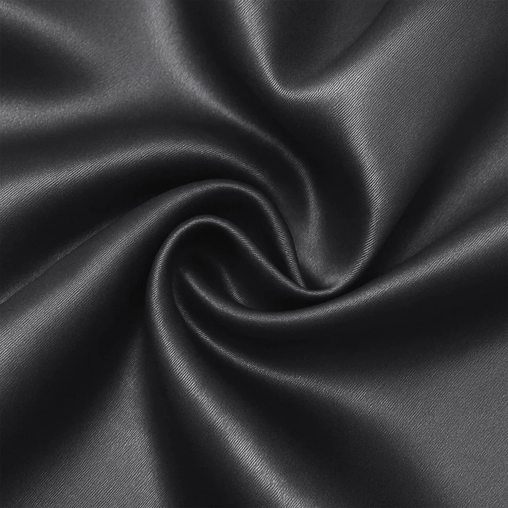 Satin Stof Polyester Mørkegrå 