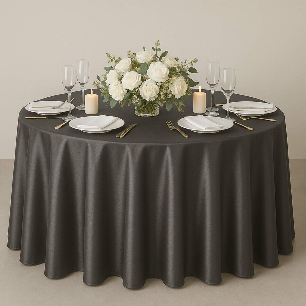 Tissu Satin Polyester Gris Foncé Tissu Satin Gris Foncé - (Tissu Satin)