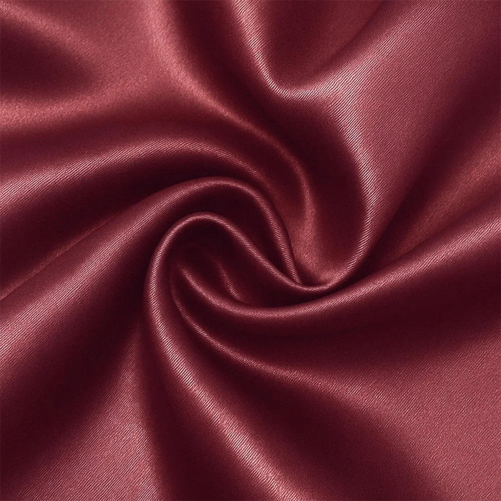 Satin Stof Polyester Mørkerød