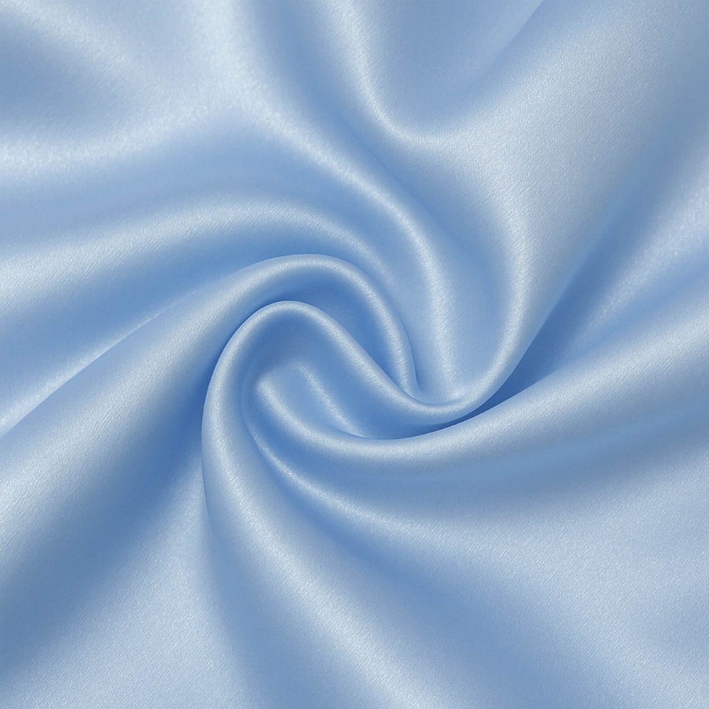 Satin Stof Polyester Lyseblå
