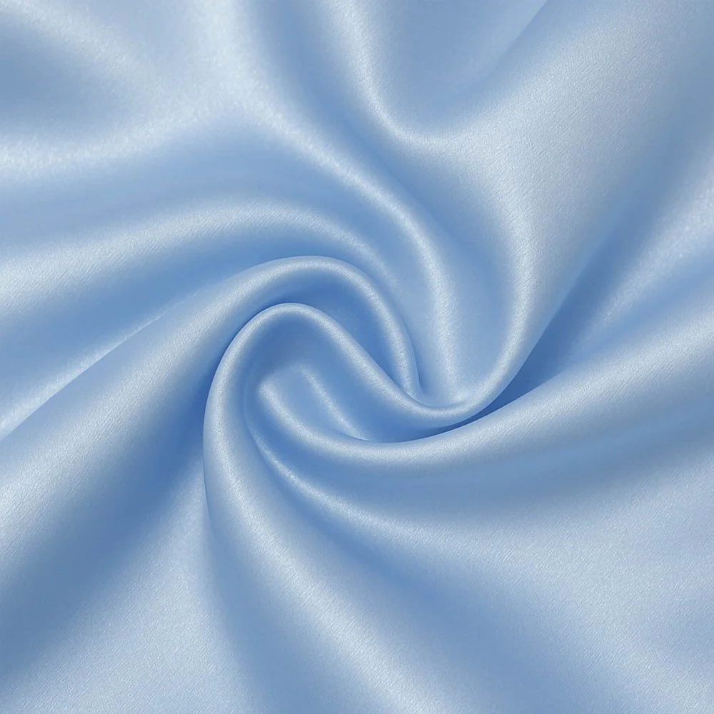 Satin Stof Polyester Lyseblå