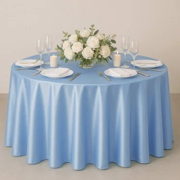 Satyna Poliestrowa Jasny Niebieski Tkanina Satynowa Poliestrowa