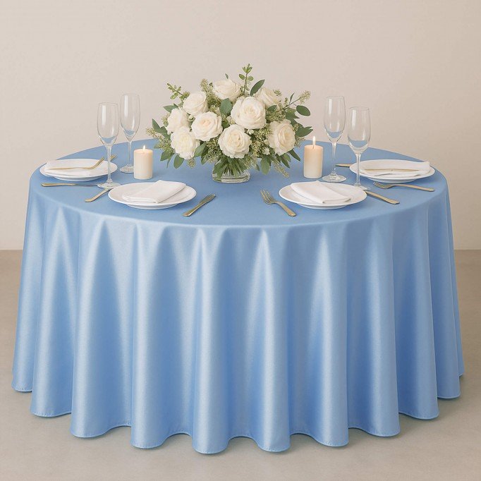 Satin Stoff Baby Blau - (Satin Stoffe)