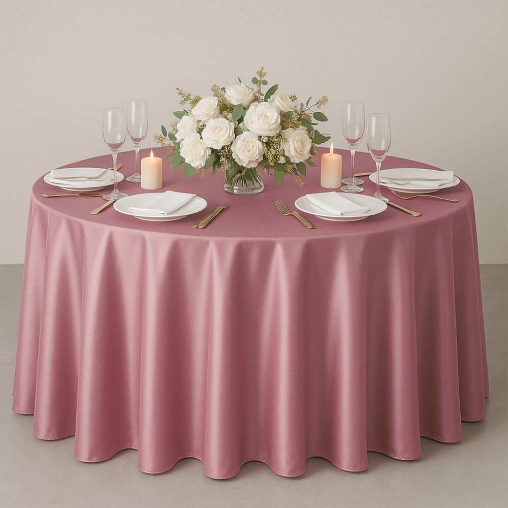 Tissu Satin Polyester Vieux Rose Tissu Satin Vieux Rose - (Tissu Satin)