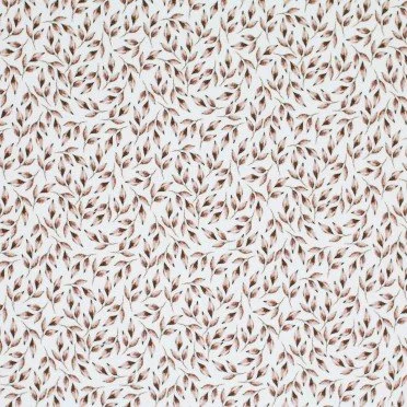 Tissu Maille Tricot Côtelé - Feuille Peinte Vieux Mauve - (Tissus Jersey)