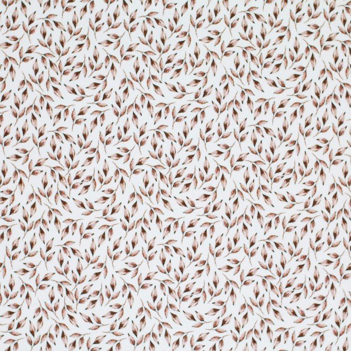 Rib Knit Jersey Fabric - Painted Leaves Old Mauve Rib Knit Jersey Fabric - Painted Leaves Old Mauve - (Jersey Fabrics)