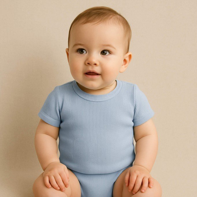 Rib Jersey Stof Staalblauw - (Jersey Stoffen)