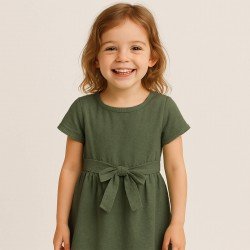 Gewassen Katoenen Stof Leger Groen 