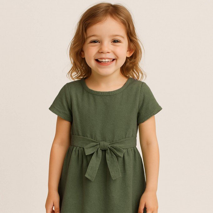 Tissu Coton Lavé Armée Verte - (Tissus Deco)