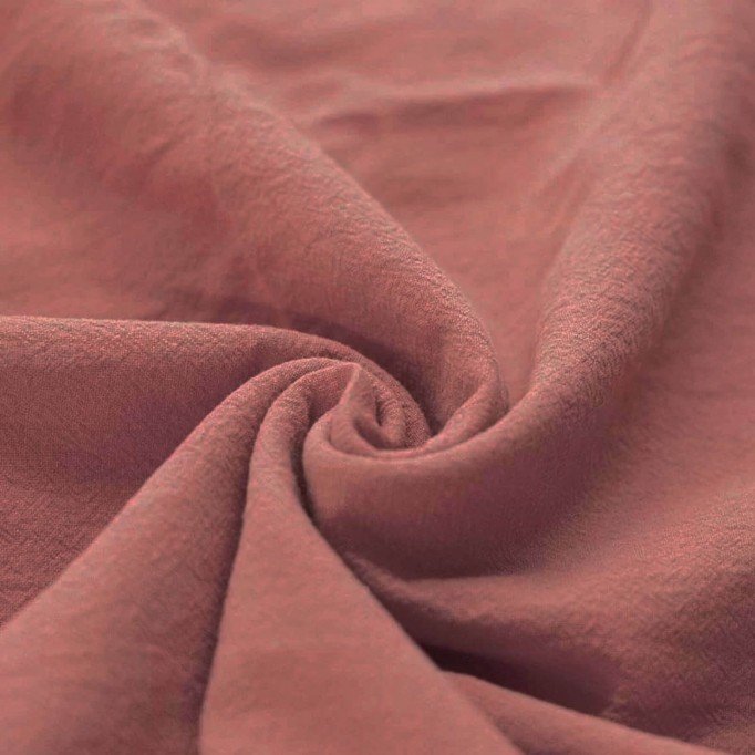 Tissu Coton Lavé Rose Argile - (Tissus Deco)