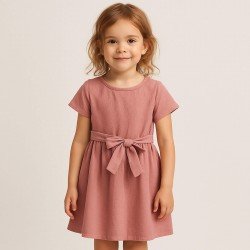 Gewassen Katoenen Stof Klei Roze