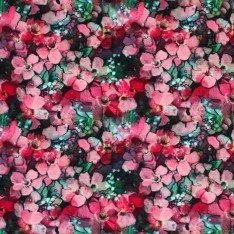 Bambusjersey Digital Mønstre - Blomstrende Grene Bambusjersey Digital Mønstre - Blomstrende Grene