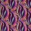 Digital Print Bamboo Jersey - Abstract Leaves Purple