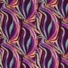 Bambus Jerseystoff Digital Muster - Abstrakte Blätter Lila