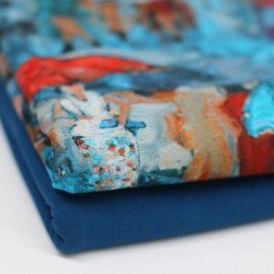Digitale Print Bamboe Jersey - Couture Dames Petrol