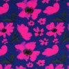 Digital Print Bamboo Jersey - Watercolor Poppy Navy Fuchsia
