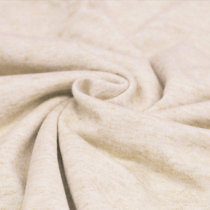 Tessuto Jersey Di Cashmere Touch Crema Melange - (Jersey Tessuti)